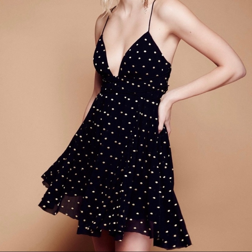 Free People Lurex Dot Mini Dress